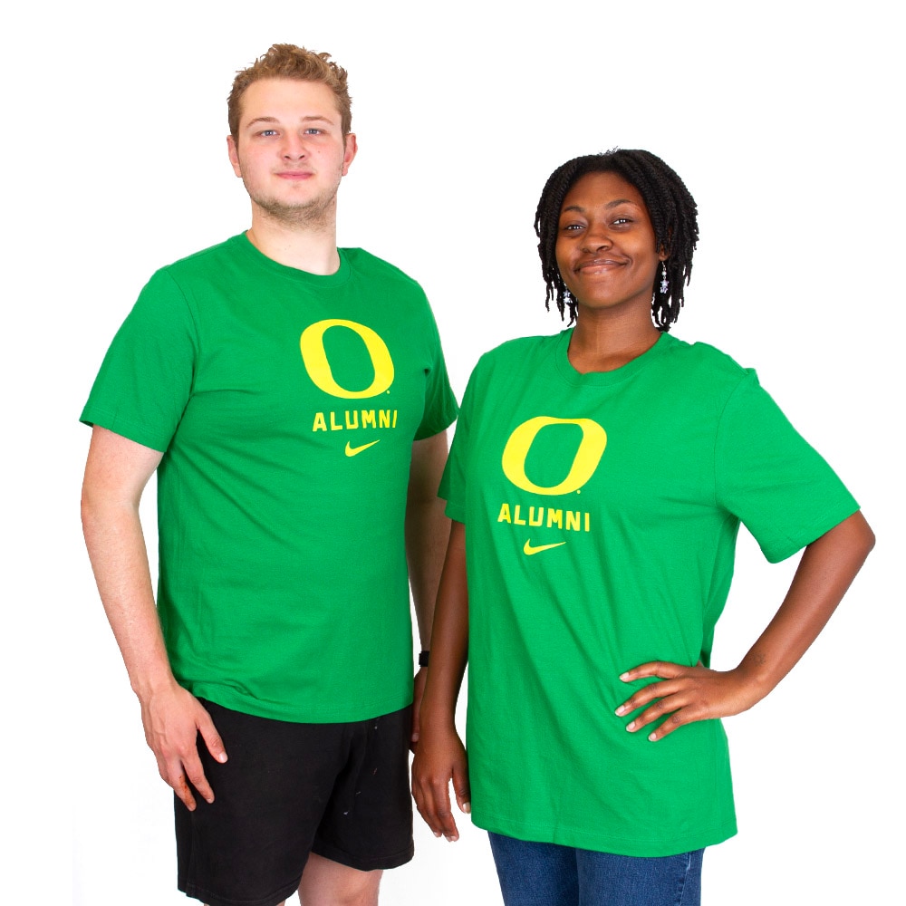 Classic Oregon O, Nike, Green, Crew Neck, Cotton, Men, Unisex, Basic, Alumni, T-Shirt, 906451